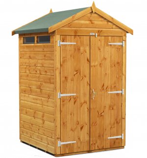 Power 4x4 Apex Secure Garden Shed - Double Door